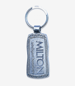 Silver metal keychain on a split ring