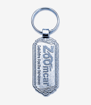 Silver metal keychain on a split ring