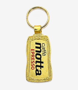 Gold metal keychain on a split ring