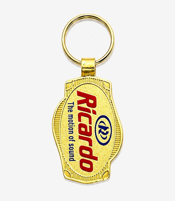 Gold metal keychain on a split ring