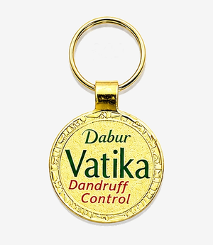Gold metal keychain on a split ring