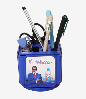 Blue pen stand