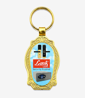 Gold metal keychain on a split ring