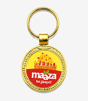 Gold metal keychain on a split ring