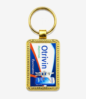 Gold metal keychain on a split ring