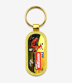 Gold metal keychain on a split ring