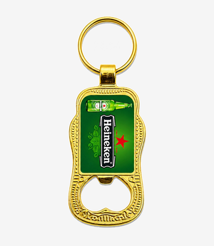 Gold metal keychain on a split ring