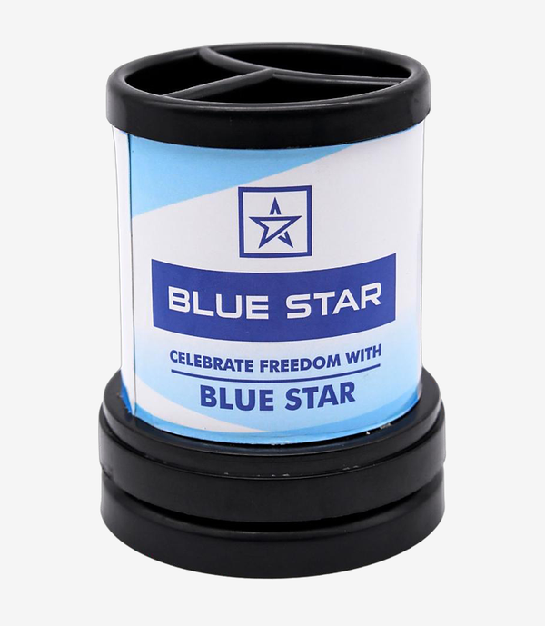 Blue pen stand