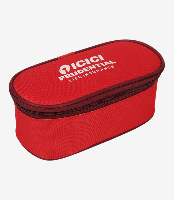 Red zipped lunch bag