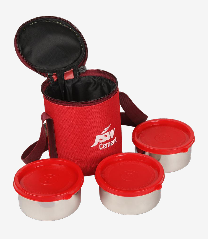 Custom Red Insulated Lunch Box Set - Design 005 | KKM Keychains