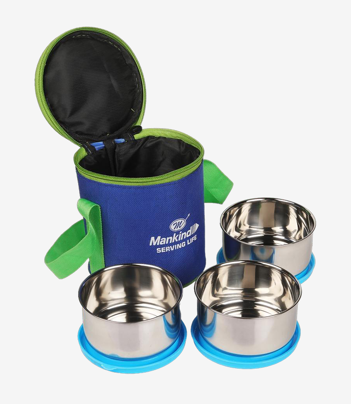 Custom Blue Insulated Lunch Box Set - Design 006 | KKM Keychains