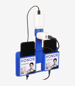 Blue plastic mobile charging stand